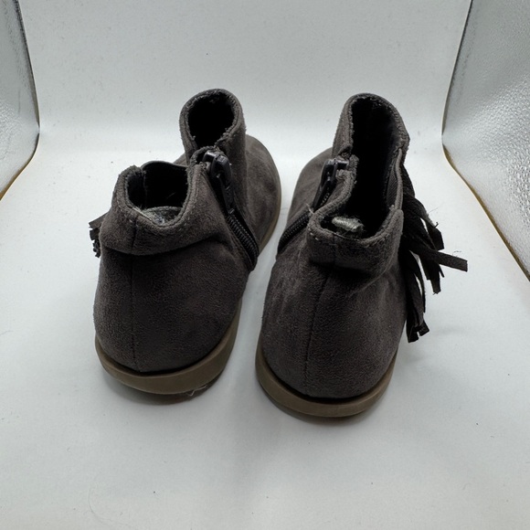 Old Navy Toddler Girl Size 10 Brown Ankle Boots Booties with Fringe - Picture 2 of 6